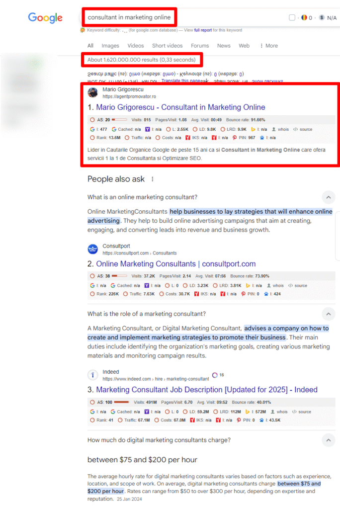 SEO vs. AI: Mai contează pozițiile 1-10 în Google în era căutărilor generate? 4 consultant in marketing online