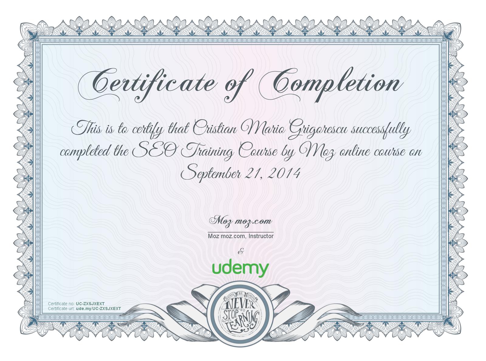 certificare MOZ Mario Grigorescu