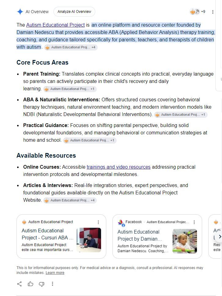 autism educational project ai overviews